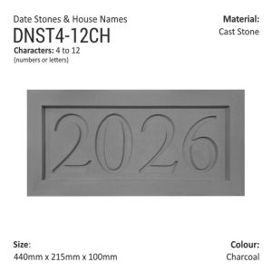 2026 Date Stone w border - charcoal
