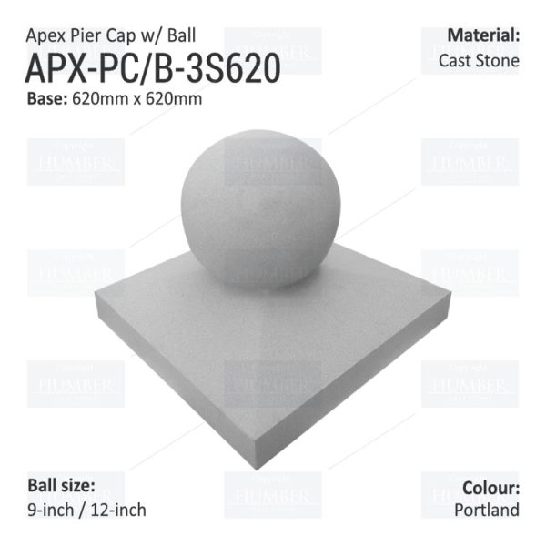 Apex Pier Cap 620mm x 620mm with 9"/12" Finial - Image 6