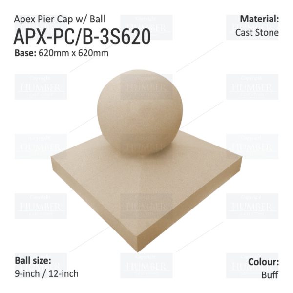 Apex Pier Cap 620mm x 620mm with 9"/12" Finial - Image 4