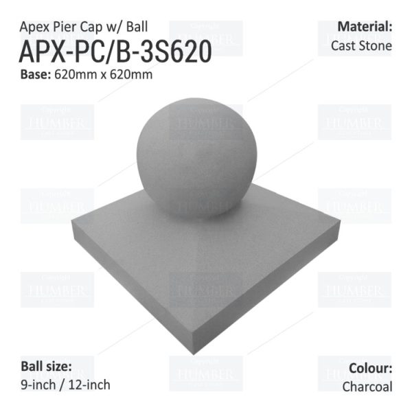 Apex Pier Cap 620mm x 620mm with 9"/12" Finial - Image 5