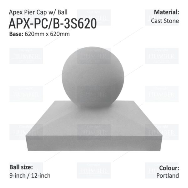 Apex Pier Cap 620mm x 620mm with 9"/12" Finial - Image 2