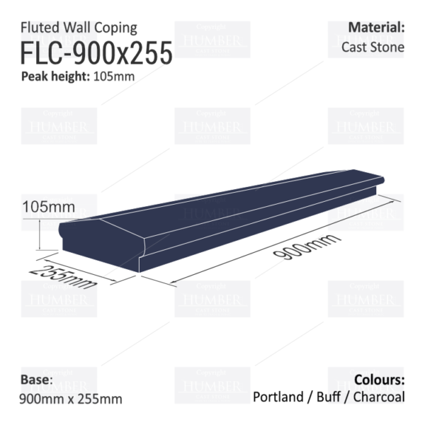 Fluted Wall Coping – 255mm x 900mm - Image 4