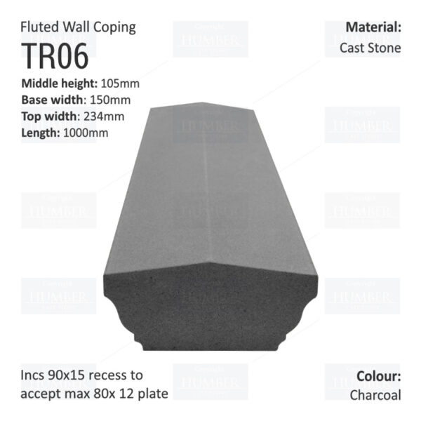 Fluted Wall Coping – 1000mm X 150mm X 105mm - Image 4