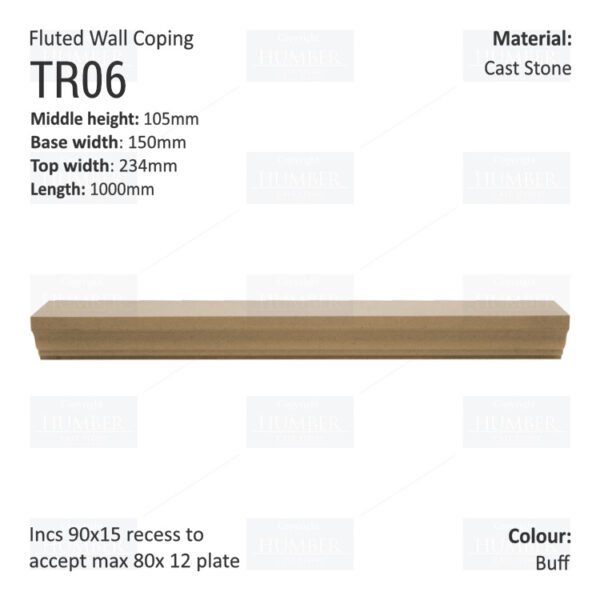 Fluted Wall Coping – 1000mm X 150mm X 105mm - Image 5