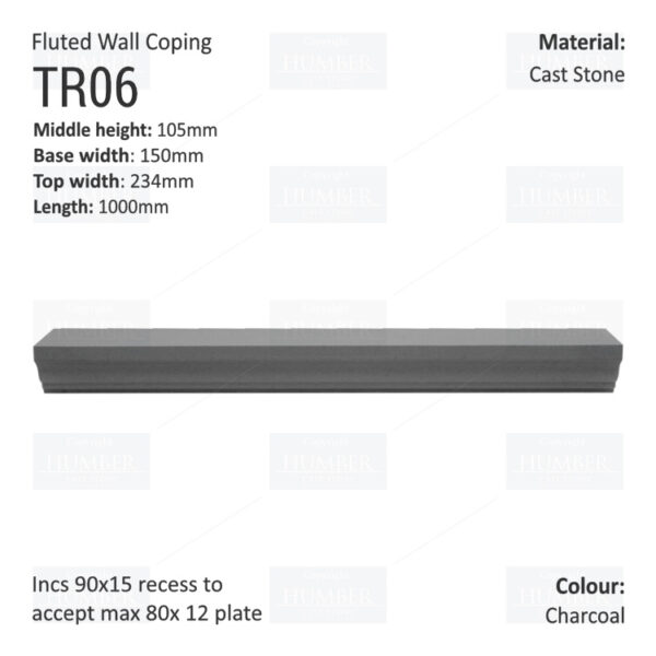 Fluted Wall Coping – 1000mm X 150mm X 105mm - Image 7