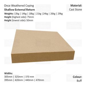 ONCE WEATHERED WALL COPING – EXTERNAL RETURN (SHALLOW VERSION)