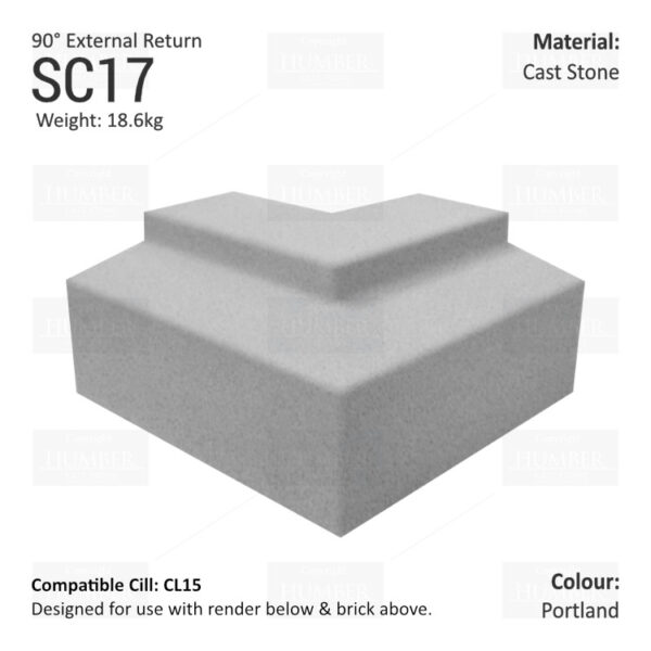 Render to Brick String Course (90° External Return) SC17 - Image 5