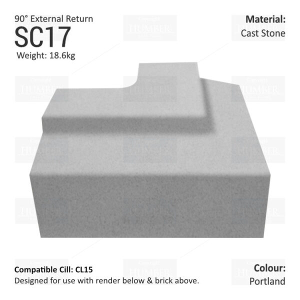 Render to Brick String Course (90° External Return) SC17 - Image 3