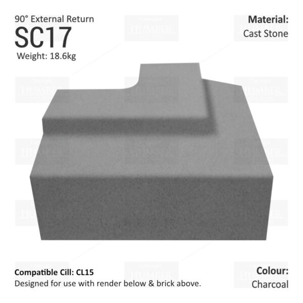 Render to Brick String Course (90° External Return) SC17 - Image 2