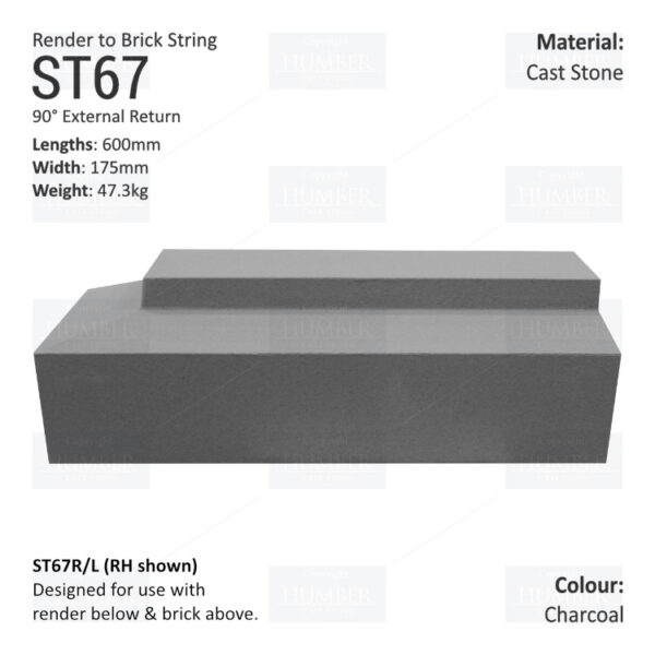 Render to Brick String Course (90° External Return) ST67 - Image 3