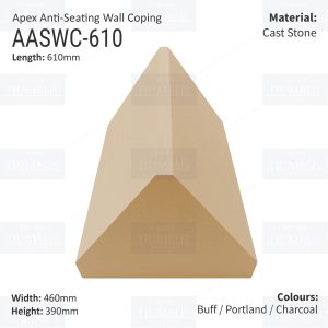 Apex Anti Seating Coping 610mm x 460mm