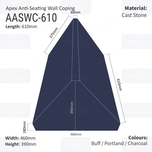 Apex Anti Seating Coping 610mm x 460mm - Image 4