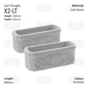 Pair of Lion Troughs-X2-LT-Portland