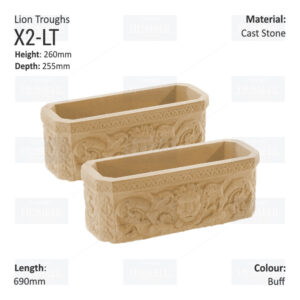 Pair of Lion Troughs-X2-LT-buff