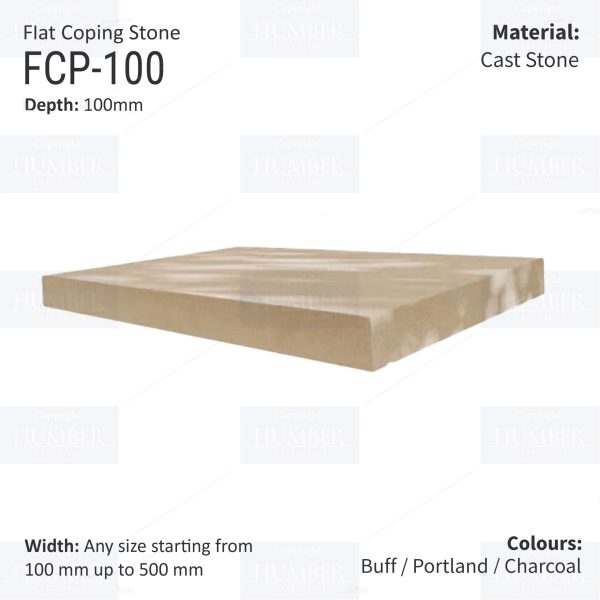 FLAT WALL COPINGS – 665MM LENGTH / 100MM HEIGHT