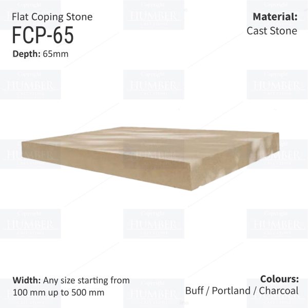 FLAT WALL COPINGS – 665MM LENGTH / 65MM HEIGHT