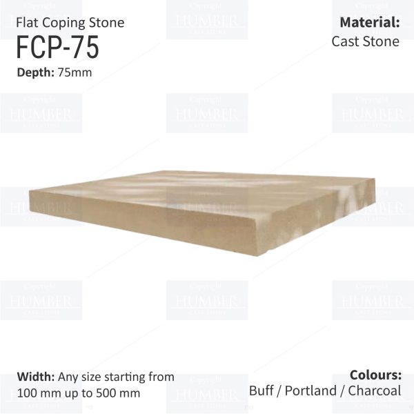 FLAT WALL COPINGS – 665MM LENGTH / 75MM HEIGHT