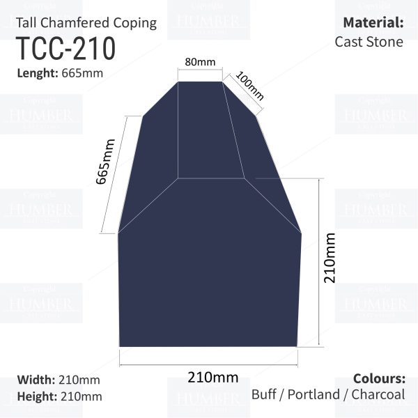 Tall Chamfered Coping Stop End, Cast Stone Tall Chamfered Coping Stop End, Cast Stone Stop End, Hull Cast Stone, Free Delivery
