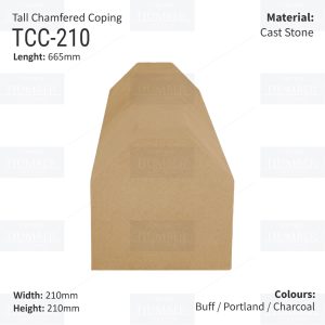 Chamfered Wall Coping - 210mm x 665mm