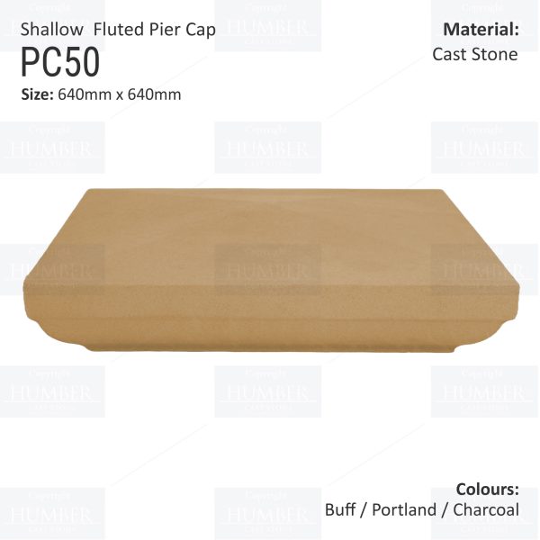 Slimline Fluted Pier Cap 640mm x 640mm