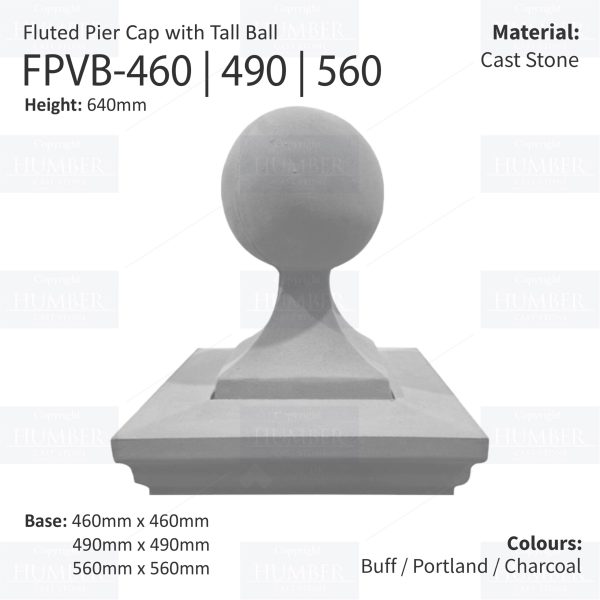 Pier Cap with Tall Ball, Fluted Pier Cap, Balmoral Pier Cap, Cast Stone, Architectural Cast Stones, UK Delivery, Nationwide Delivery, Fast Lead Times, Cast Stone Manufacturer, Humber Cast Stone, Cast Stone Products, Cast stone Yorkshire, Cast Stone Supplier, Fastest Cast Stone Lead Times, Cast Stone Manufacturer, Cast Stone Manufacturing