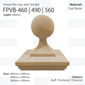 Pier Cap with Tall Ball, Fluted Pier Cap, Balmoral Pier Cap, Cast Stone, Architectural Cast Stones, UK Delivery, Nationwide Delivery, Fast Lead Times, Cast Stone Manufacturer, Humber Cast Stone, Cast Stone Products, Cast stone Yorkshire, Cast Stone Supplier, Fastest Cast Stone Lead Times, Cast Stone Manufacturer, Cast Stone Manufacturing