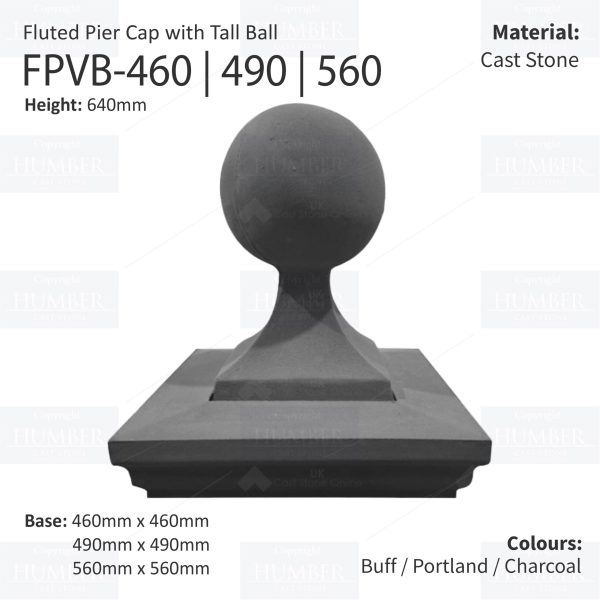 Pier Cap with Tall Ball, Fluted Pier Cap, Balmoral Pier Cap, Cast Stone, Architectural Cast Stones, UK Delivery, Nationwide Delivery, Fast Lead Times, Cast Stone Manufacturer, Humber Cast Stone, Cast Stone Products, Cast stone Yorkshire, Cast Stone Supplier, Fastest Cast Stone Lead Times, Cast Stone Manufacturer, Cast Stone Manufacturing