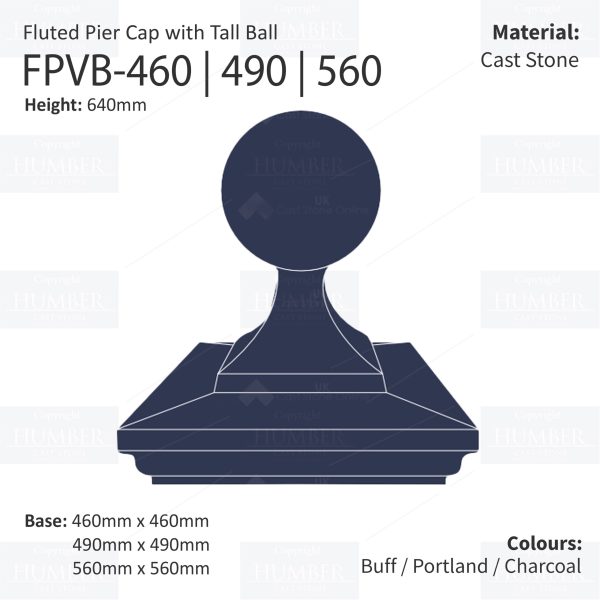 Pier Cap with Tall Ball, Fluted Pier Cap, Balmoral Pier Cap, Cast Stone, Architectural Cast Stones, UK Delivery, Nationwide Delivery, Fast Lead Times, Cast Stone Manufacturer, Humber Cast Stone, Cast Stone Products, Cast stone Yorkshire, Cast Stone Supplier, Fastest Cast Stone Lead Times, Cast Stone Manufacturer, Cast Stone Manufacturing