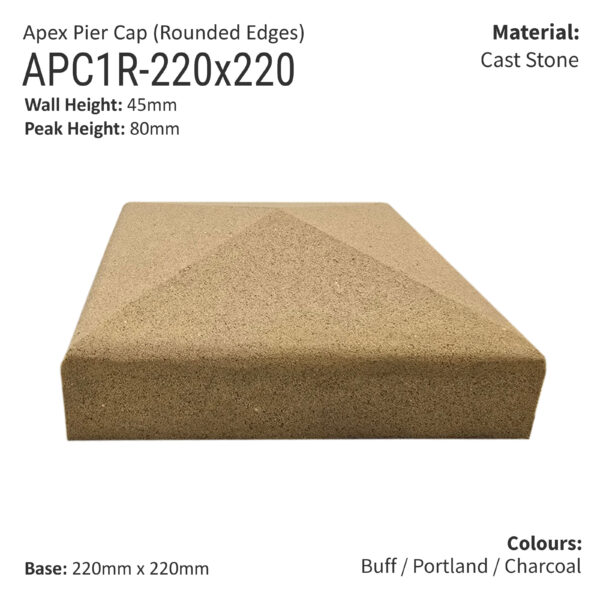 Apex Pier Cap 220mm x 220mm (Rounded Edges) – Humber Cast Stone