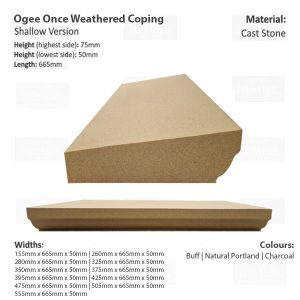 OGEE ONCE WEATHERED WALL COPING (SHALLOW VERSION)