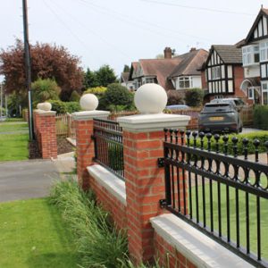 Double Property Wall, Cast Stone, Cast Stone Pier Cap, Fluted Pier Cap, Cast Stone Wall Coping, Wall Coping, Decorative Finial, Cast Stone Ball