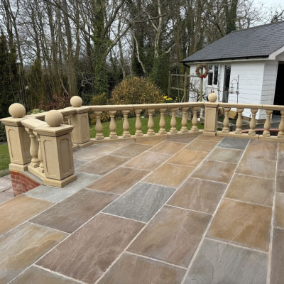 Cast Stone, Cast Stone Balustrade, Balustrade, Pier Plinth, Fluted Wall Copings, Ball Finial, Patio, Garden