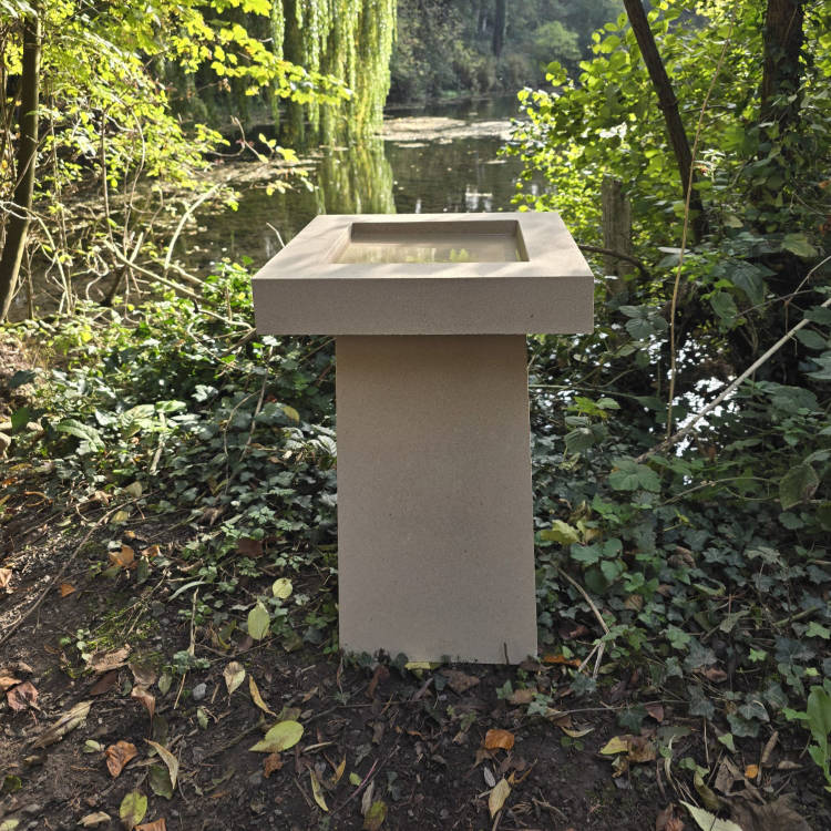 Contemporary Birdbath front side
