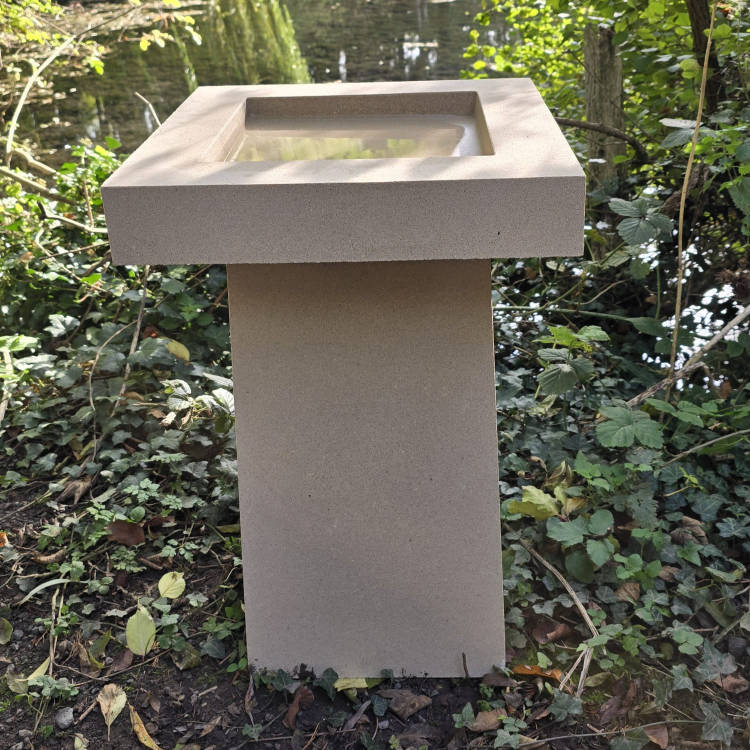 Contemporary Birdbath front