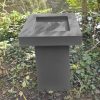 Contemporary Birdbath in garden charcoal