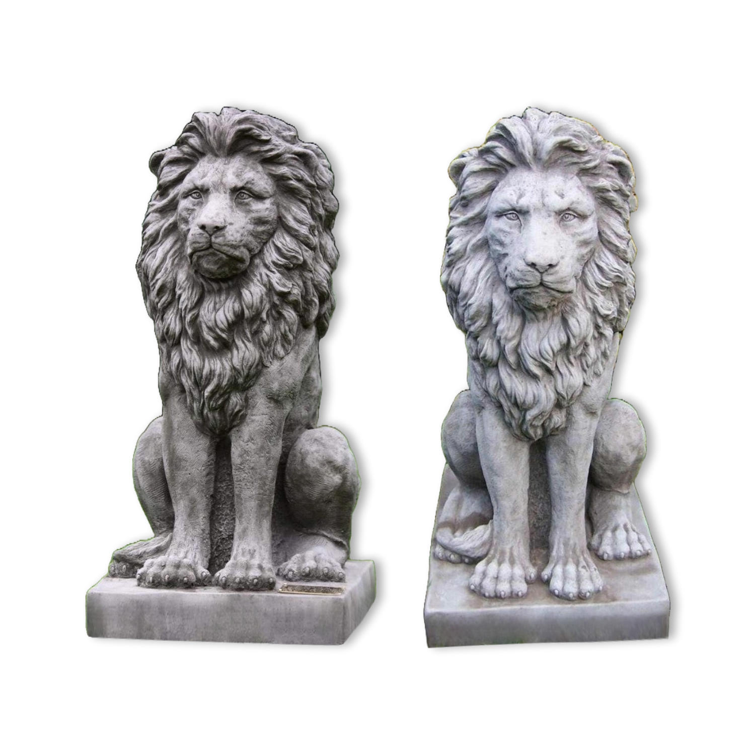 Large Sitting Lion Pair