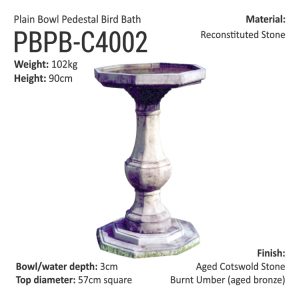PlainBowl-PedestalBirdbath_PBPB-C4002