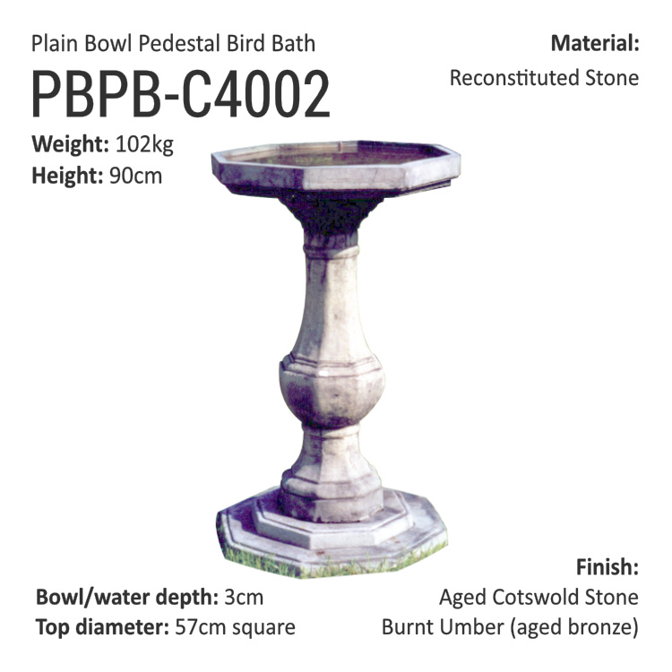 PlainBowl-PedestalBirdbath_PBPB-C4002